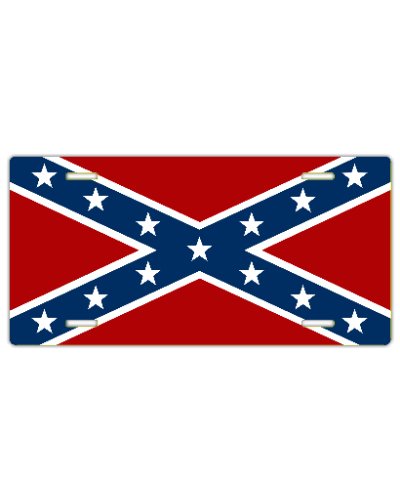 Confederate (AOT Pattern) Battle Flag sublimated car tag